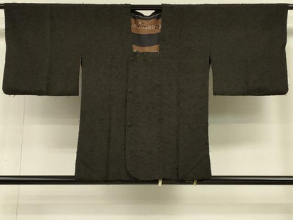 平和屋着物＃道行コート　ひげ紬　霞文　正絹　逸品　CABH6891in