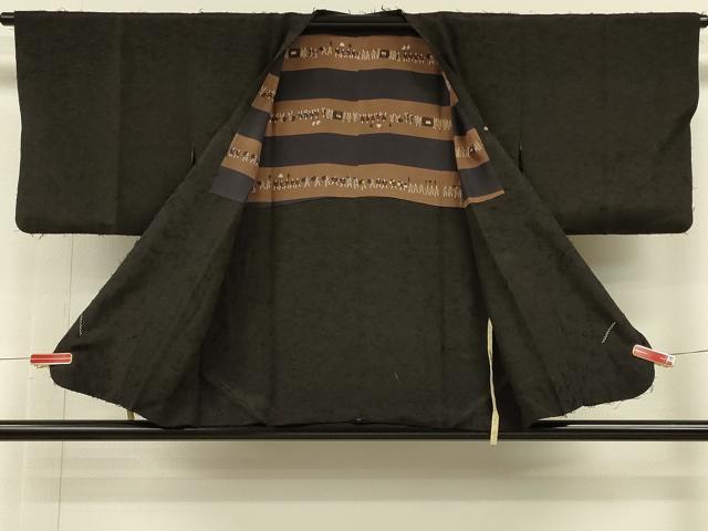平和屋着物＃道行コート　ひげ紬　霞文　正絹　逸品　CABH6891in