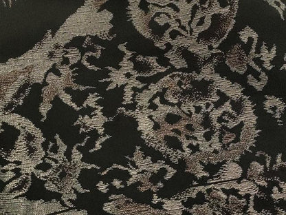 平和屋着物＃羽織　寿光織　抽象花文　黒地　銀糸　正絹　逸品　CABH6893in