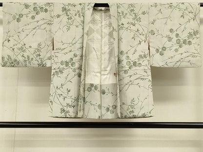 平和屋着物＃羽織　草花文　正絹　逸品　CABH6894in