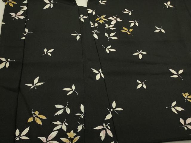 平和屋着物＃羽織　舞葉文　黒地　正絹　逸品　CABH6895in