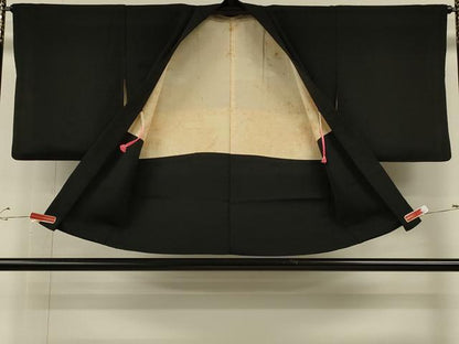 平和屋着物＃羽織　寿光織　乱菊　黒地　金銀糸　正絹　逸品　CABH6897in