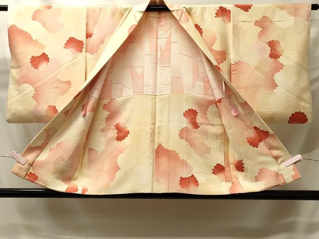 平和屋着物＃羽織　地紋起こし　菊づくし　暈し染め　正絹　逸品　CABH6903in
