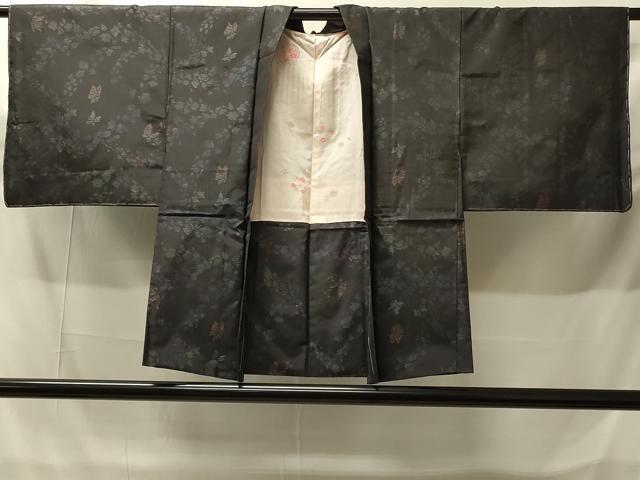 平和屋着物＃本場大島紬　羽織　舞蝶花文　正絹　逸品　未使用　CABH6905in