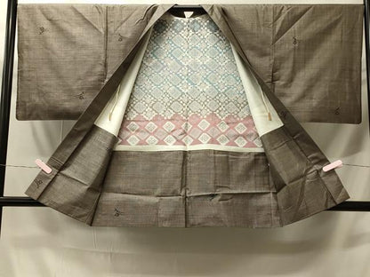 平和屋着物＃本場大島紬　羽織　9マルキ　草花文　正絹　逸品　CABH6906in