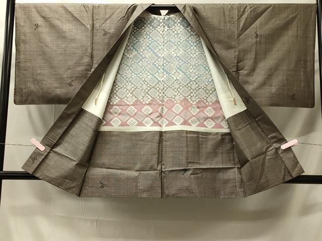 平和屋着物＃本場大島紬　羽織　9マルキ　草花文　正絹　逸品　CABH6906in