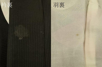平和屋着物＃羽織　枝花文　黒地　正絹　逸品　CABH6907in
