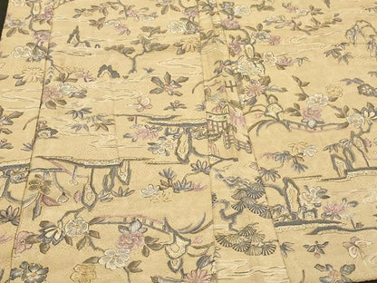 平和屋着物＃羽織　風景草花文　暈し染め　金彩　正絹　逸品　CABH6908in
