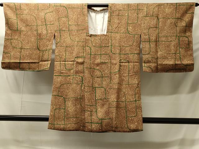 平和屋着物＃道行コート　幾何学文様　たたき染め　正絹　逸品　未使用　CABH6909in