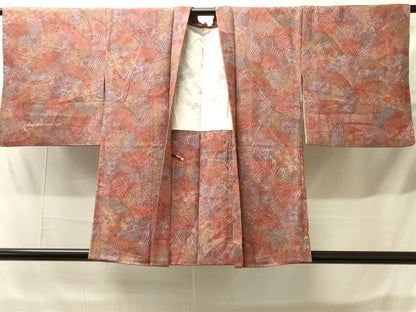平和屋着物＃羽織　切嵌動物更紗花文　暈し染め　正絹　逸品　CABH6910in
