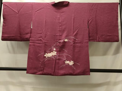 平和屋着物＃羽織　草花文　金彩　正絹　逸品　CABH6911in