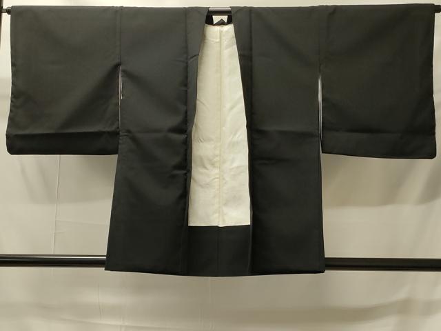 平和屋着物＃羽織　総刺繍　枝花文　黒地　金糸　正絹　逸品　CABH6916in