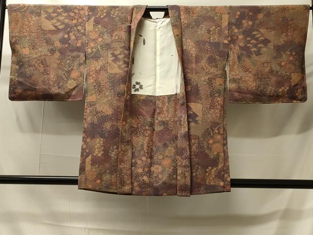 平和屋着物＃羽織　吉祥草花文　正絹　逸品　未使用　CABH6919in