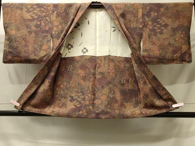 平和屋着物＃羽織　吉祥草花文　正絹　逸品　未使用　CABH6919in