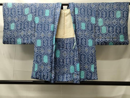 平和屋着物＃羽織　総絞り　亀甲花文　正絹　逸品　CABH6921in