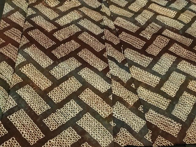 平和屋着物＃羽織　総絞り　檜垣文　暈し染め　正絹　逸品　CABH6925in