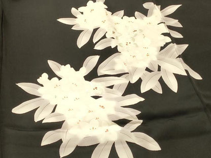 平和屋着物＃羽織　刺繍　草花文　黒地　正絹　逸品　未使用　CABH6927in