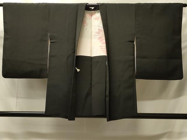 平和屋着物＃中国三大刺繍　相良刺繍　羽織　鏡裏鳳凰花文　黒地　正絹　逸品　CABH6932in