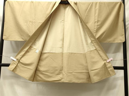平和屋着物＃男性　長羽織　卵色　キングサイズ　洗える着物　CABH6936in