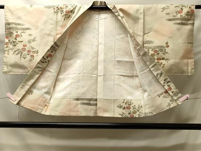 平和屋着物＃羽織　寿光織　エ霞風景花文　金糸　正絹　逸品　CABH6937in