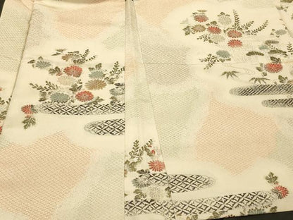 平和屋着物＃羽織　寿光織　エ霞風景花文　金糸　正絹　逸品　CABH6937in