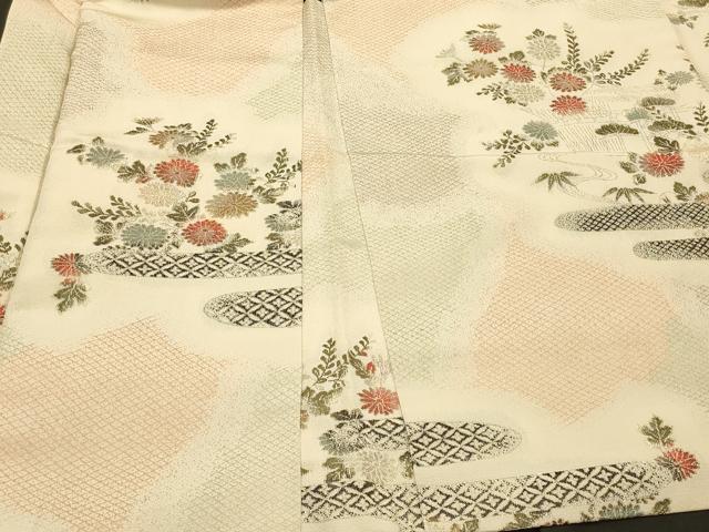 平和屋着物＃羽織　寿光織　エ霞風景花文　金糸　正絹　逸品　CABH6937in