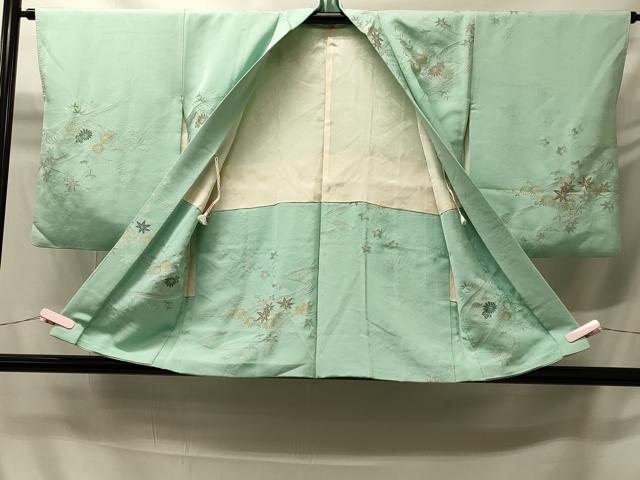 平和屋着物＃羽織　寿光織　流水草花文　金銀糸　正絹　逸品　CABH6943in