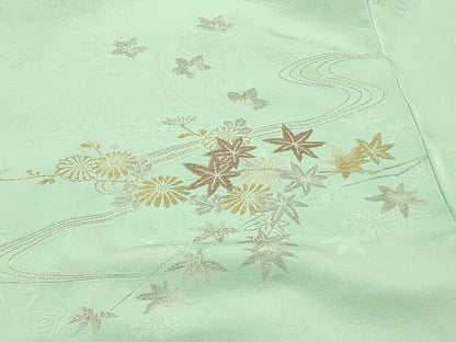 平和屋着物＃羽織　寿光織　流水草花文　金銀糸　正絹　逸品　CABH6943in