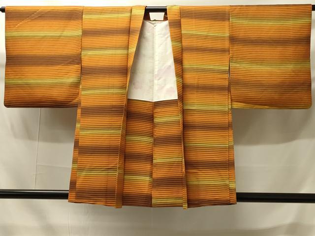 平和屋着物＃羽織　横段文　暈し染め　正絹　逸品　CABH6946in