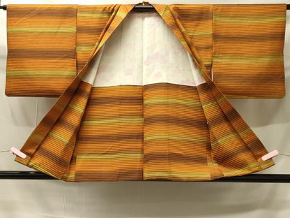 平和屋着物＃羽織　横段文　暈し染め　正絹　逸品　CABH6946in