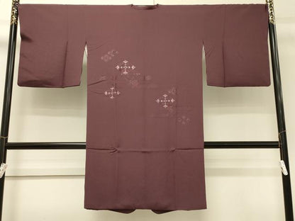 平和屋着物＃道行コート　総刺繍　エ霞花菱文　銀糸　ロング丈　正絹　逸品　CABH6949in