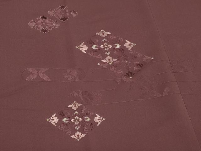平和屋着物＃道行コート　総刺繍　エ霞花菱文　銀糸　ロング丈　正絹　逸品　CABH6949in