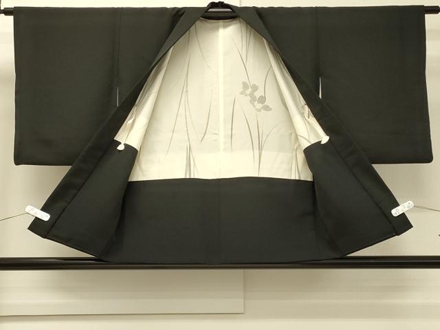 平和屋着物＃羽織　立波地紙花文　暈し染め　黒地　金銀彩　正絹　逸品　CABH6958in