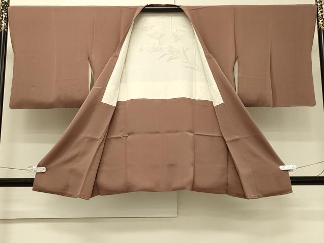 平和屋着物＃道行コート　色無地　丁字染色　鬼しぼ縮緬　正絹　逸品　CABH6959in