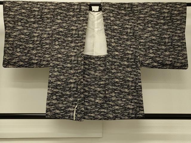 平和屋着物＃羽織　霞文　黒地　正絹　逸品　CABH6961in