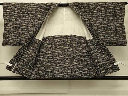 平和屋着物＃羽織　霞文　黒地　正絹　逸品　CABH6961in