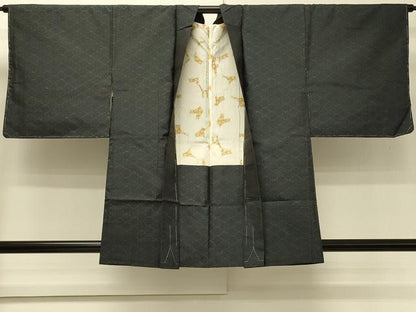 平和屋着物＃本場大島紬　羽織　松皮菱文　正絹　逸品　未使用　CABH6963in