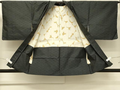 平和屋着物＃本場大島紬　羽織　松皮菱文　正絹　逸品　未使用　CABH6963in