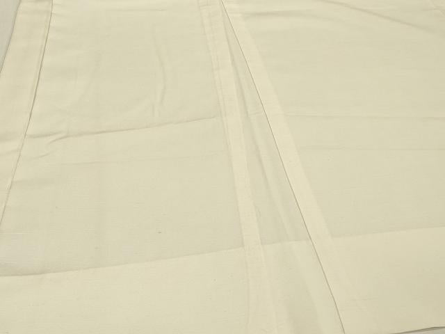 平和屋着物＃男性　長羽織　色紋付き　紬地　単衣　生成り色　キングサイズ　正絹　逸品　CABH6966in