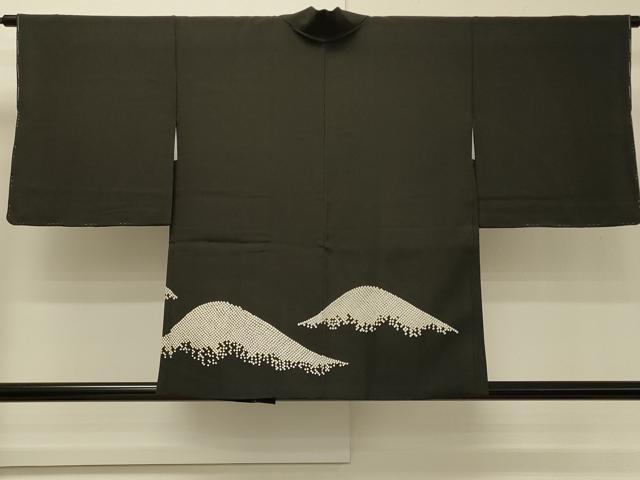 平和屋着物＃羽織　作家物　遠山文　黒地　正絹　逸品　未使用　CABH6971in