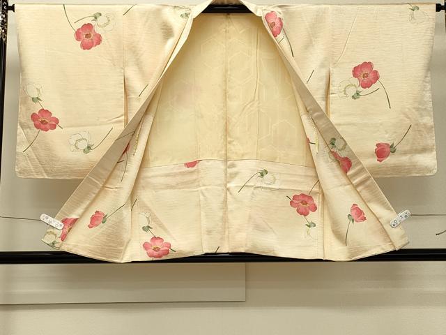 平和屋着物＃羽織　手描き　枝花文　正絹　逸品　CABH6973in