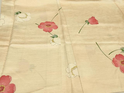 平和屋着物＃羽織　手描き　枝花文　正絹　逸品　CABH6973in