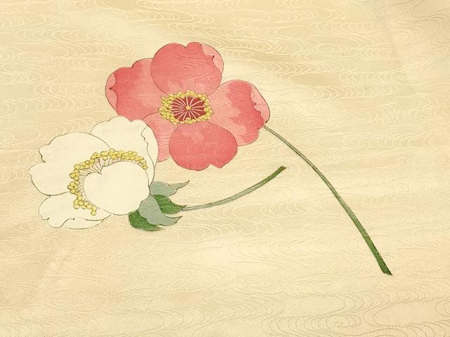 平和屋着物＃羽織　手描き　枝花文　正絹　逸品　CABH6973in