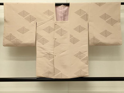平和屋着物＃道行コート　菱松葉文　正絹　逸品　CABH6978in