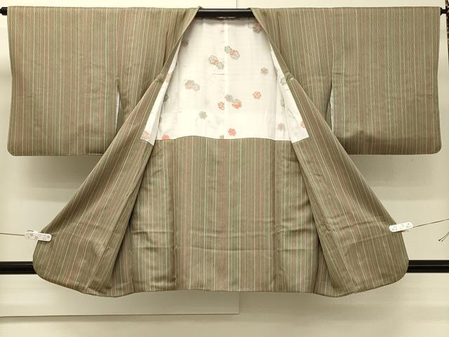 平和屋着物＃道行コート　縞　正絹　逸品　CABH6980in