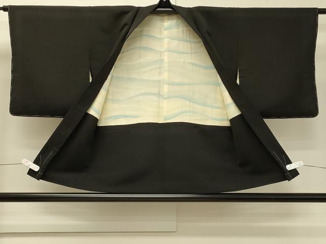 平和屋着物＃羽織　寿光織　枝花文　黒地　金銀糸　正絹　逸品　未使用　CABH6984in
