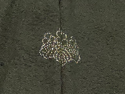 平和屋着物＃羽織　寿光織　草花文　黒地　金銀糸　正絹　逸品　CABH6988in