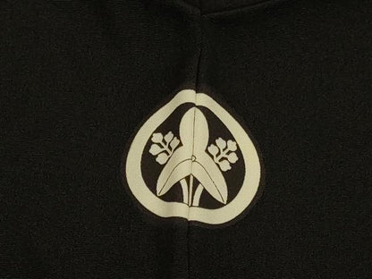 平和屋着物＃男性　長羽織　黒紋付き　正絹　逸品　CABH6989in