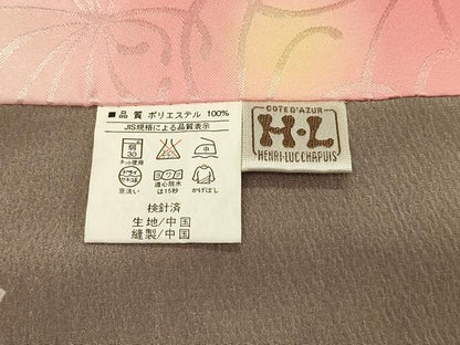 平和屋着物＃H・L（アッシュエル）　HENRI-LUC CHAPUIS　長羽織　扇面草花文　洗える着物　CABH6990in