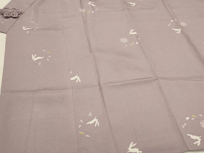 平和屋着物∞道中着　兎舞桜文　ロング丈　正絹　逸品　未使用　CABH6991in